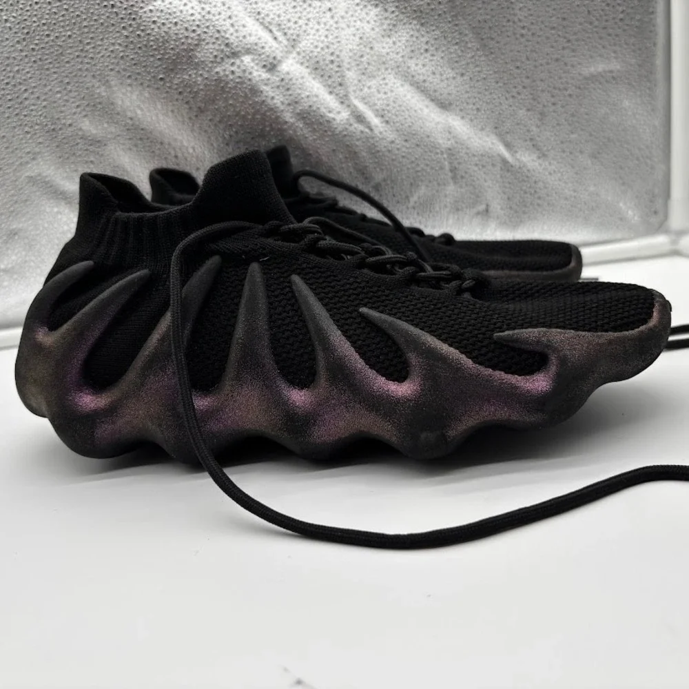 Adidas Yeezy‎ 450 Utility Black Iridescent Purple Claw Sole Sneakers Mens